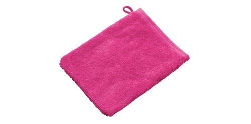 Roze washandjes inweven